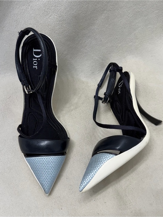 Dior Shoes - Christian Dior x RAF Simons 2014 Runway Light Blue & White Sculptured Heel Pumps